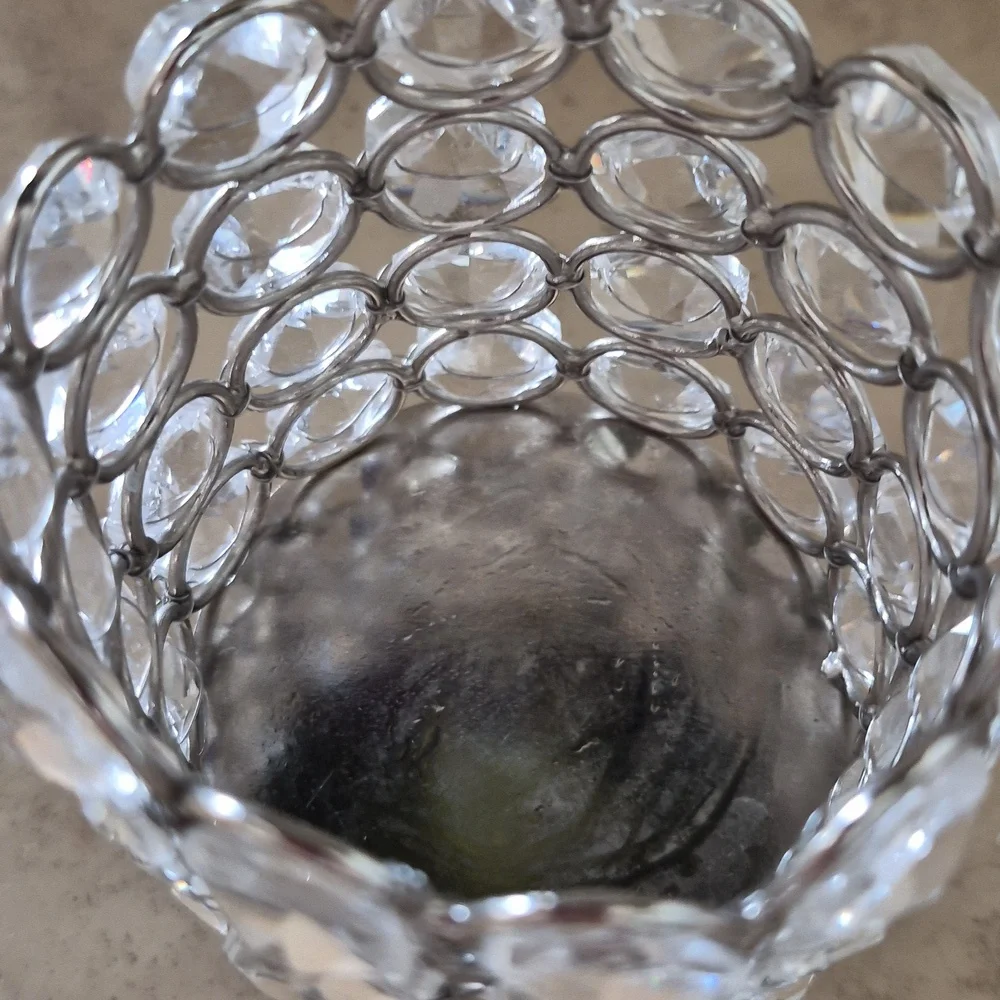 Z Gallerie Crystal Candle Holder - Silver